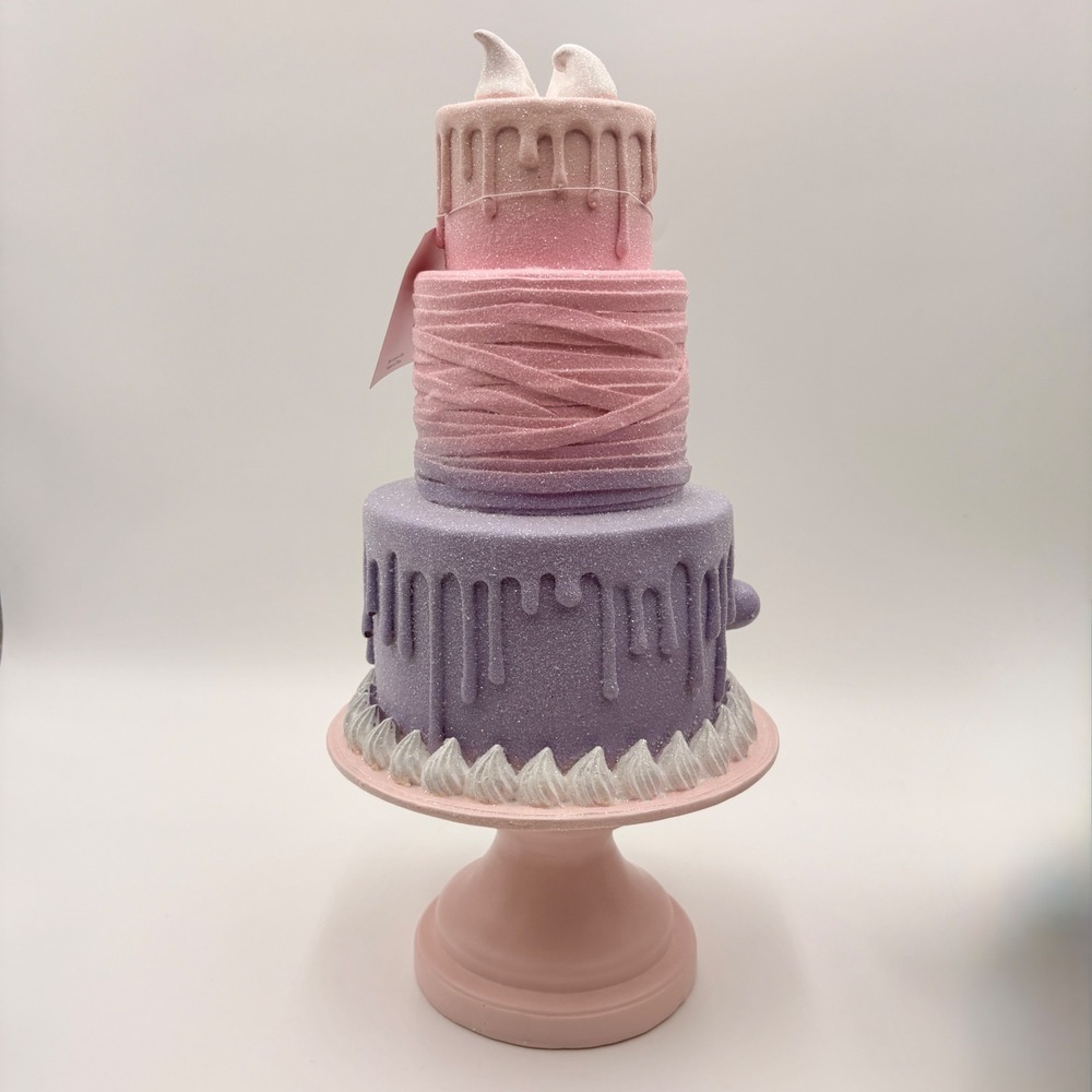 Halloween Pink Pastel Halloween 3-Tier Faux Cake Pinkoween Purple Monster Decor - Picture 6 of 8